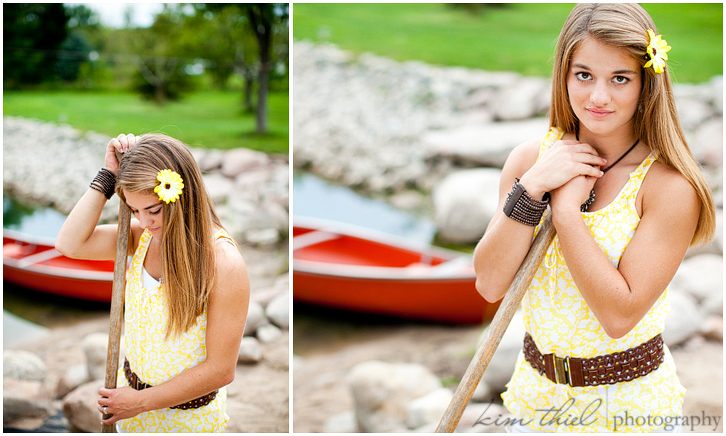 Sabrina in a red canoe, Kim Thiel Photography. Appleton, Wisconsin artist.