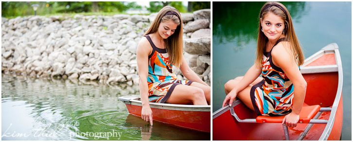Sabrina in a red canoe, Kim Thiel Photography. Appleton, Wisconsin artist. 